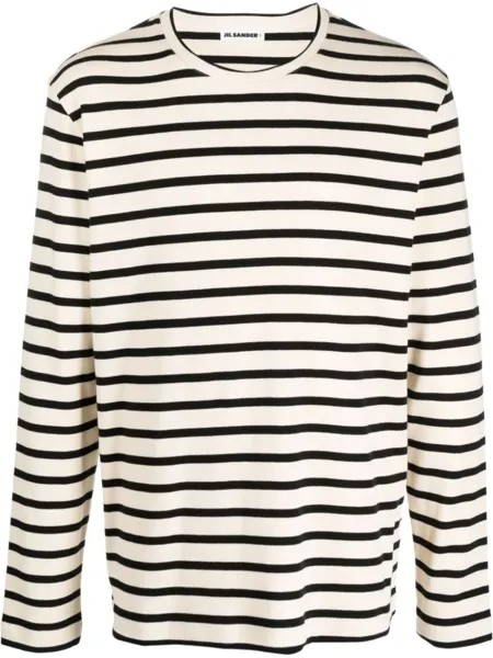 Jil Sander толстовка в полоску, нейтральный цвет