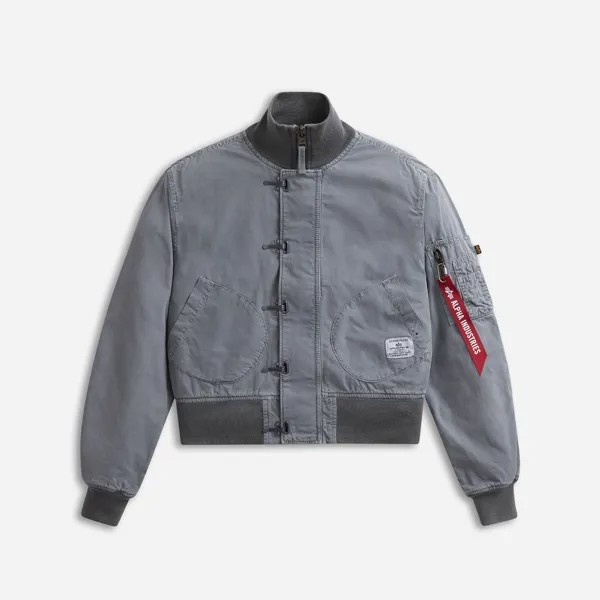 Укороченная куртка-бомбер в стиле ВМС США Alpha Industries, серый