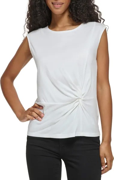 Пуловер Calvin Klein Sleeveless with Twist Detail, цвет Soft White