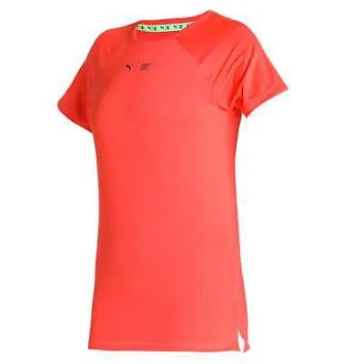 Puma First Mile X Crew Neck Short Sleeve Running T-Shirt Womens Orange Casual To