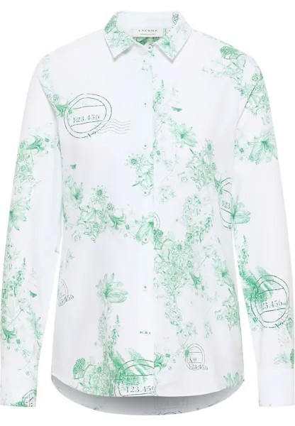 Блуза Eterna, цвет Green/White