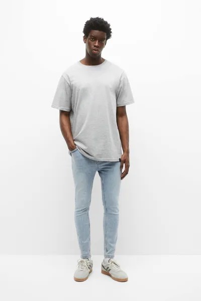 Базовые джинсы морковного кроя Pull&Bear, бледный индиго