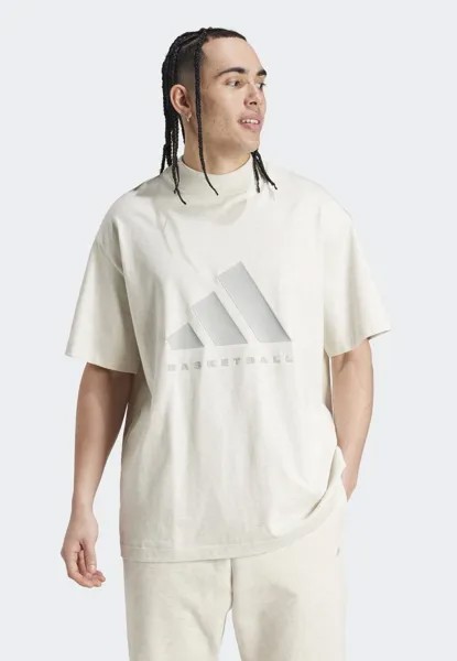 Футболка с принтом BASKETBALL CREW adidas Originals, цвет cream white mel.