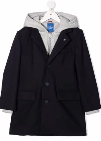 Fay Kids многослойное пальто с капюшоном