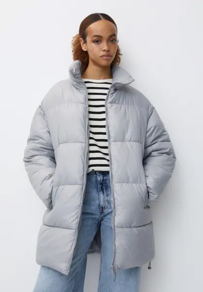 Зимнее пальто Shiny Puffer PULL&BEAR, цвет grey