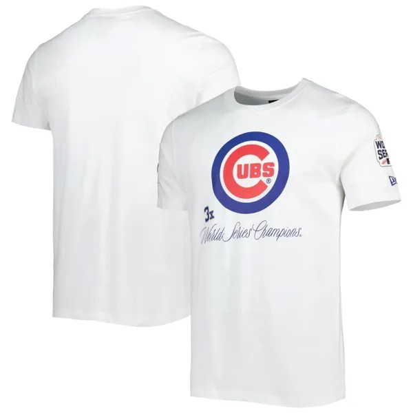 Мужская белая футболка Chicago Cubs Historical Championship New Era