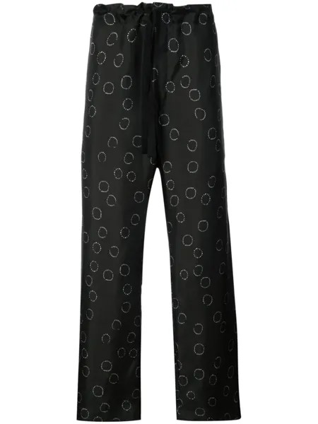 Ann Demeulemeester широкие брюки с рисунком, черный