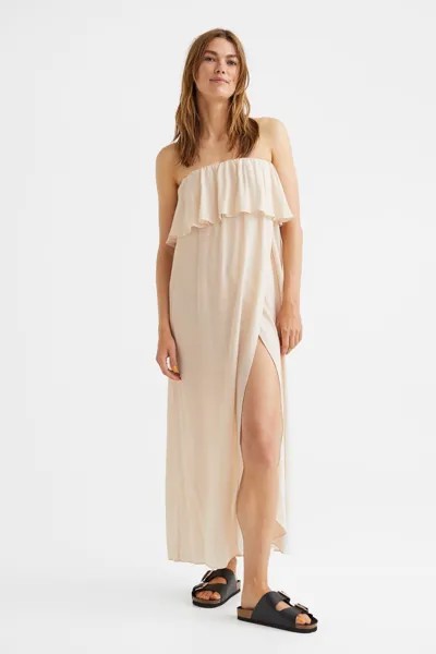 Пляжное платье с оборкой H&M, светло-бежевый