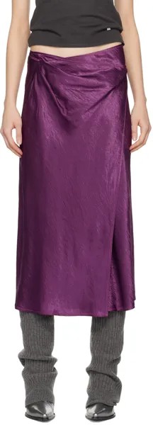 Пурпурная юбка-миди с запахом Acne Studios
