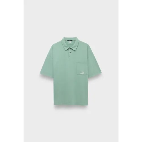 Поло C.P. Company 20/1 jersey boxy polo shirt green bay, размер 52, зеленый