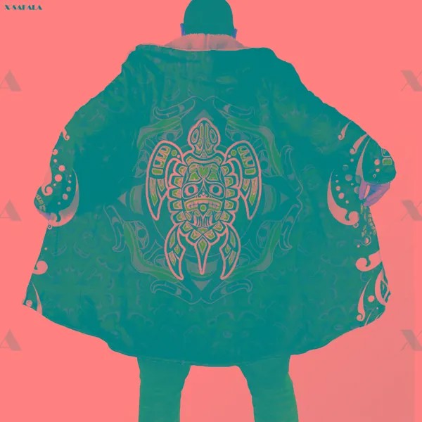 Толстовка с капюшоном The Spirit черепаха, мексиканская длинная спортивная куртка с 3D принтом, одеяло с капюшоном, плащ, Толстая куртка, хлопковы...