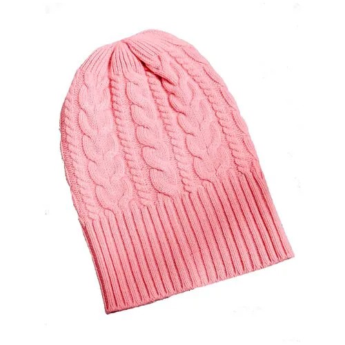Шапка бини Airwool зимняя, шерсть, вязаная, размер 52-56, розовый