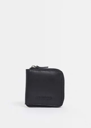 Кожаный бумажник на молнии Bolongaro Trevor-Черный