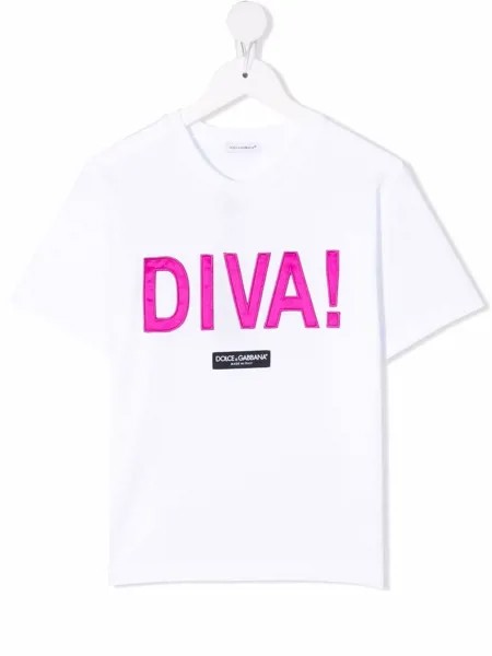 Dolce & Gabbana Kids футболка с вышивкой Diva