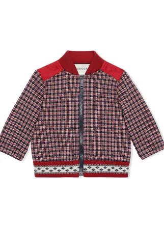 Gucci Kids куртка в ломаную клетку