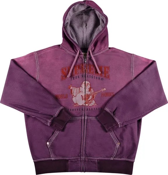 Толстовка Supreme x True Religion Zip Up Hooded Sweatshirt 'Purple', фиолетовый