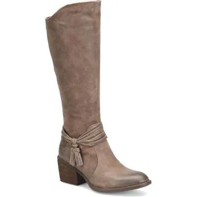 Замшевые сапоги до колена Born Womens Quinn Taupe Taupe 8 Medium (B,M) BHFO 5585