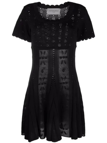 Viktor & Rolf трикотажное платье мини Spinning Threads, черный