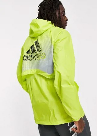 Куртка кислотного желтого цвета с короткой молнией adidas Training-Желтый