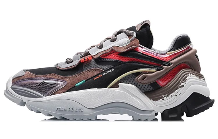 LiNing Aurora Mountain Travel Lifestyle Shoes Men Low-top Black-brown