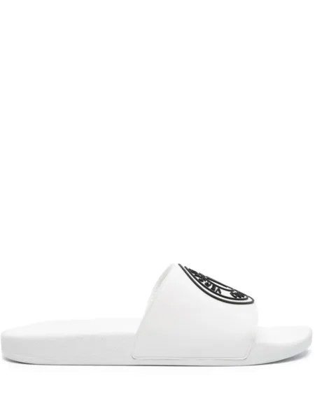Versace Jeans Couture шлепанцы с логотипом V-Emblem, белый