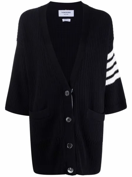 Thom Browne кардиган с полосками 4-Bar, синий