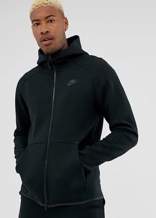 Худи из флиса черного цвета на молнии Nike Tall Tech-Черный