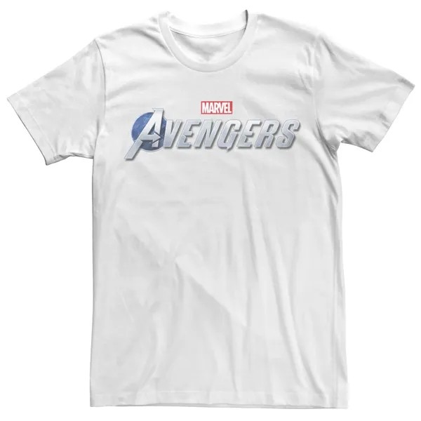 Мужская серебряная футболка с графическим логотипом The Avengers Marvel, белый