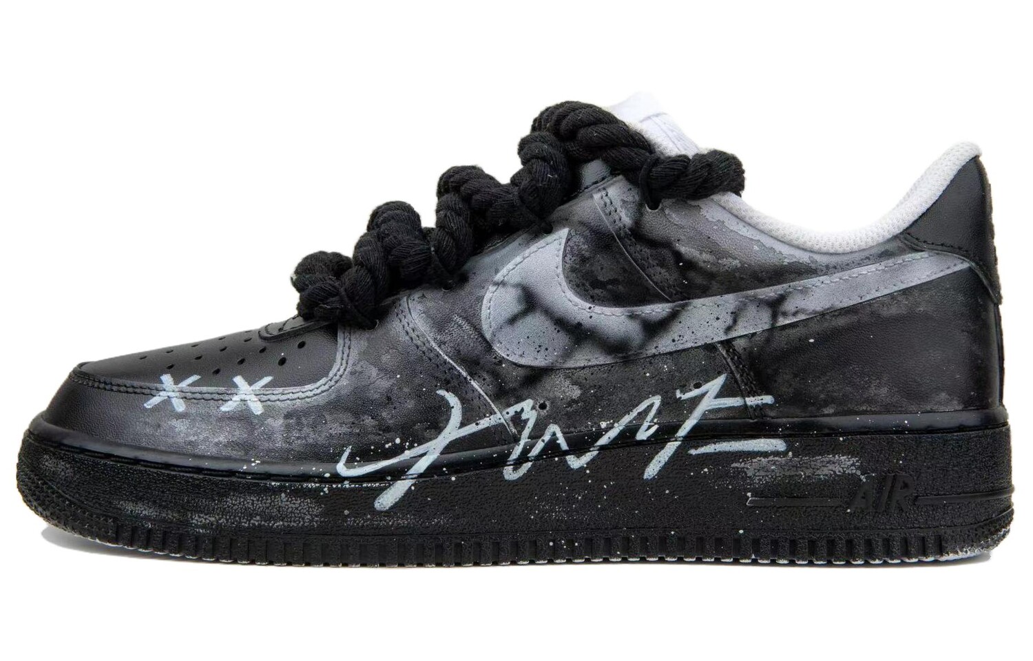 Кроссовки Nike Air Force 1 Skateboarding Shoes Women's Low-top Black/white, черный/белый