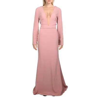 Женское вечернее платье Badgley Mischka с розовой сетчатой вставкой 12 BHFO 4073