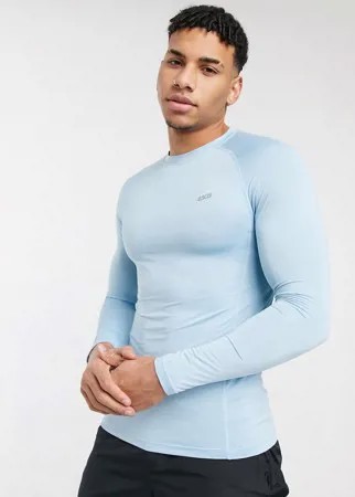 Светло-голубой спортивный облегающий лонгслив ASOS 4505