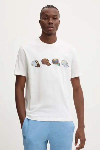 Хлопковая футболка PS Paul Smith, бежевый