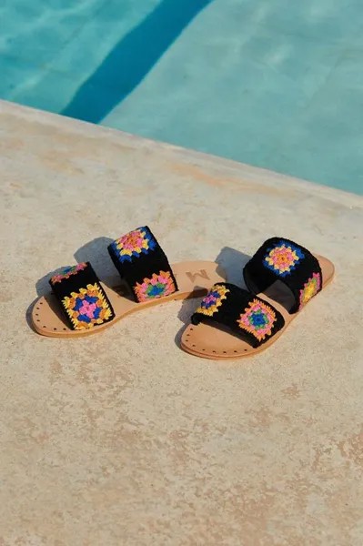 Шлепанцы из кожи Leather Sandals Manebi, черный
