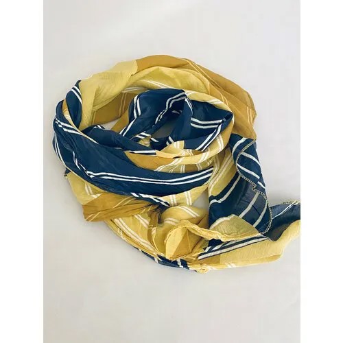 Шарф Girandola,150х70 см, синий, желтый