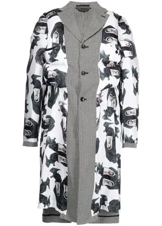 Comme Des Garçons Homme Plus однобортное пальто с принтом