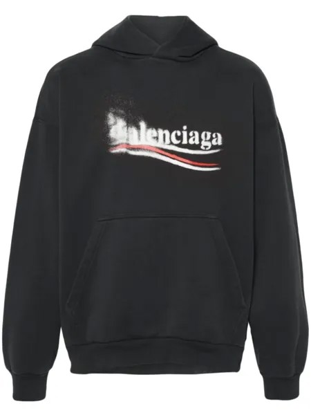 Balenciaga худи с логотипом, черный