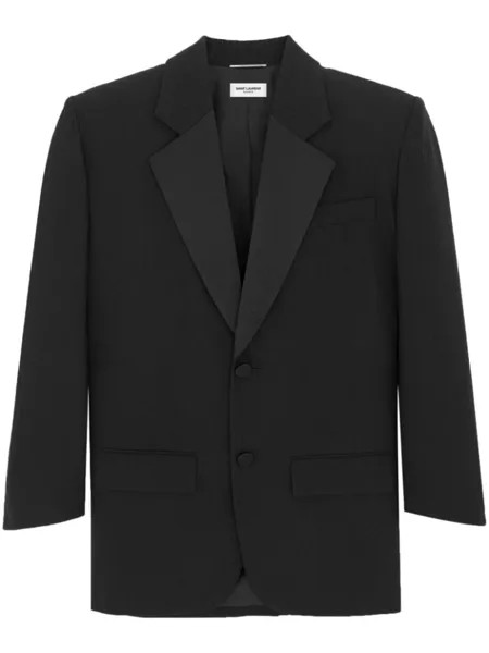 Saint Laurent шерстяной смокинг в полоску, черный