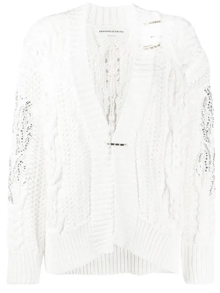 Ermanno Scervino декорированный кардиган крупной вязки