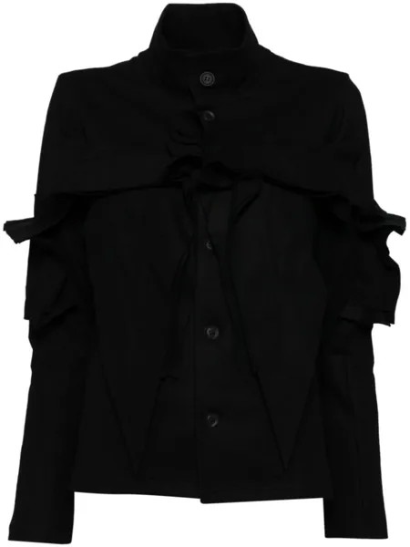 Yohji Yamamoto блузки из шерсти с панелями, черный