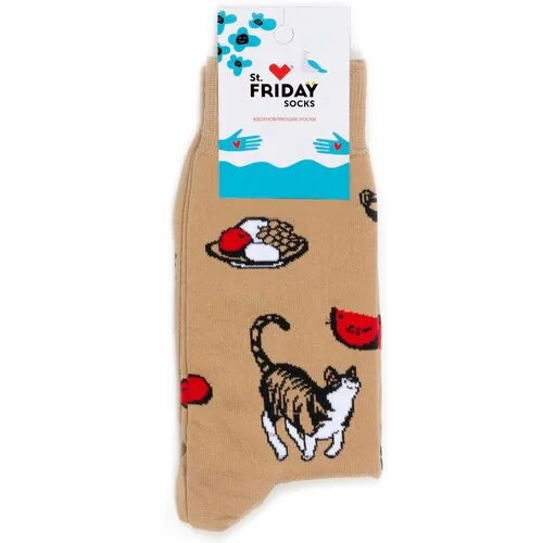 Носки St. Friday Носки St.Friday Socks x Русский Музей, размер 34-37, белый, коричневый, красный