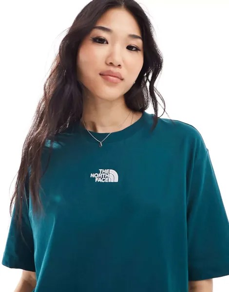 Зеленая футболка оверсайз-тяжеловеса The North Face