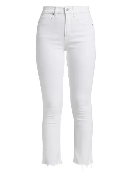 Укороченные расклешенные джинсы Carly Kick Veronica Beard, белый
