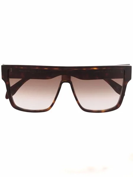 Alexander McQueen Eyewear солнцезащитные очки в квадратной оправе черепаховой расцветки