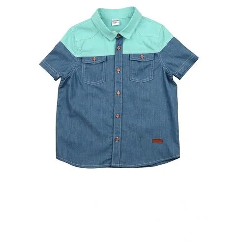 Рубашка Mini Maxi, размер 122, бирюзовый