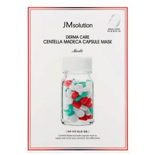 JM Solution успокаивающая целлюлозная маска с центеллой азиатской Derma Care Centella Madeca Capsule Mask, 30 мл