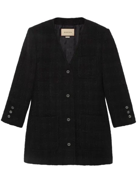 Gucci меланжевый жакет, черный