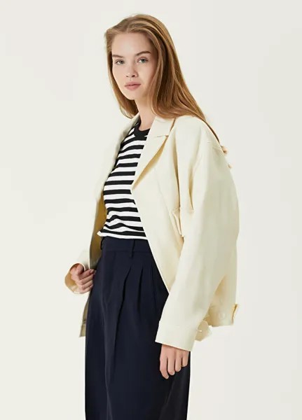 Двубортный пиджак цвета экрю Ami