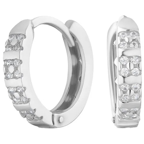 Серьги Ювелир Карат, серебро, 925 проба, фианит, бесцветный