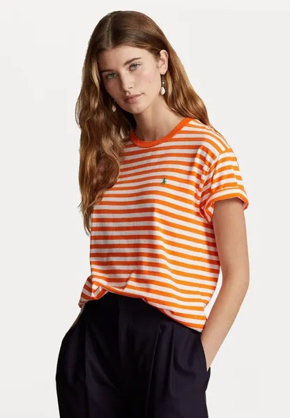 Футболка с принтом SHORT SLEEVE Polo Ralph Lauren, цвет bright signal orange/white