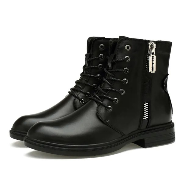 Мужские модные ботинки из коровьей кожи, черные деловые классические ботинки, трендовые красивые мотоциклетные ботинки, короткие мужские ботинки